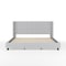 Martha Stewart Kay King Upholstered Platform Bed w/Channel Stitched Wingback Headboard/Cushioned Siderails, Gray TW-3WDB03-K-GY-MS - alternate 5